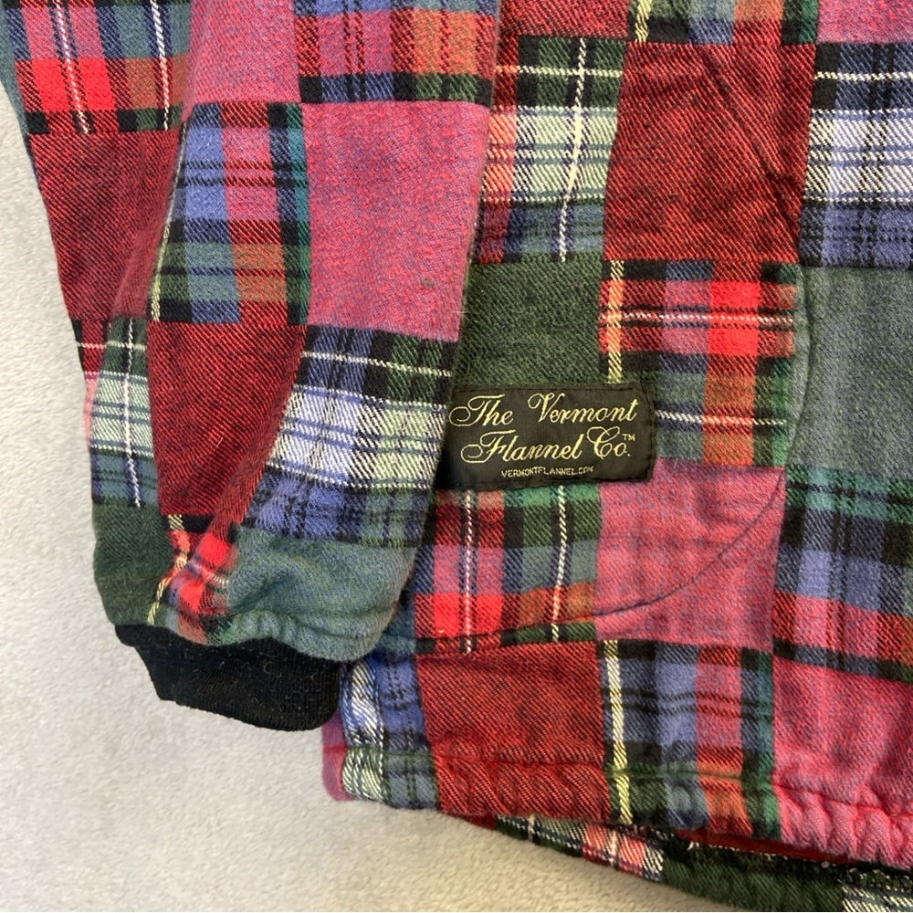 Vintage Vermont Flannel Co Jacket Full Zip Patchwork Granny Square Men’s Small - Picture 2 of 10